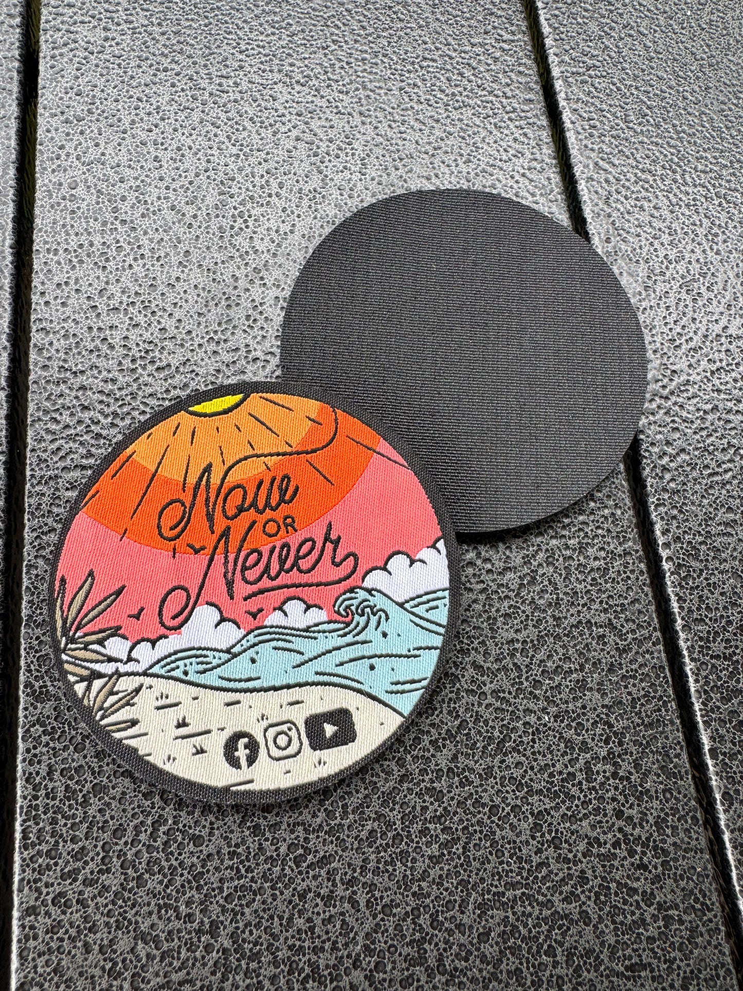 Now or Never logo velcro patch